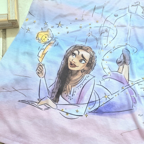 Girls Disney Wish Graphic Short Sleeve Night gown - Picture 8 of 12